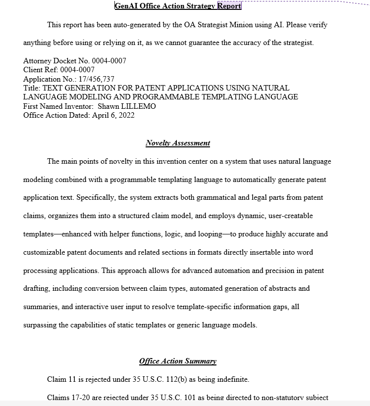 GenAI Office Action Strategy Report